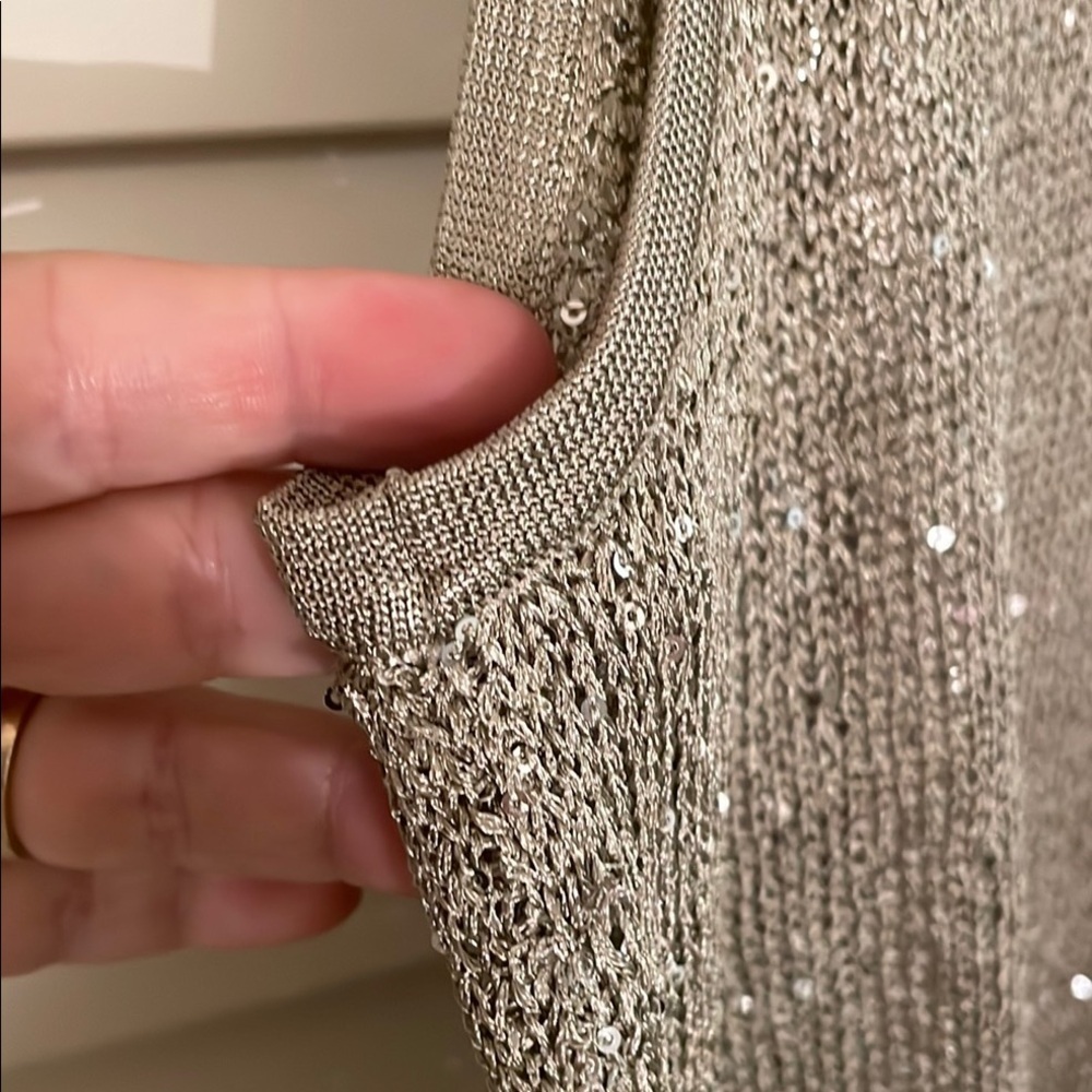 Soft Surroundings Silver Sequin Open Front Draped… - image 5